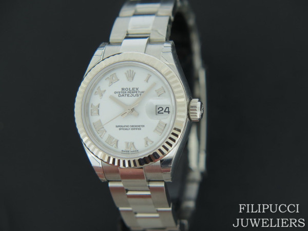 Rolex - Datejust Lady 28mm White Roman Dial NEW 279174
