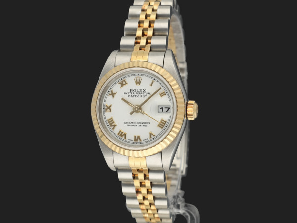 Rolex - Lady-Datejust 26 Gold/Steel White Roman Dial 79173