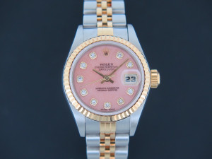 Rolex Lady-Datejust Gold/Steel Pink Coral Dial 79173