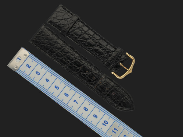 Cartier - Black Alligator Strap 20MM with original 18kt Cartier buckle