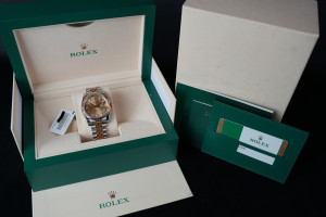 Rolex Datejust 36 Gold/Steel Champagne Diamond Dial 116233