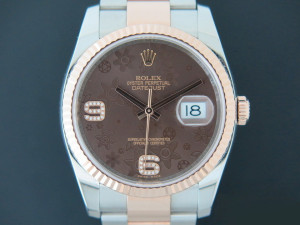 Rolex Datejust Everosegold/Steel Choco Diamond Dial 116231   