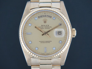 Rolex Day-Date Yellow Gold Diamond Dial 18038    