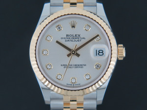 Rolex Datejust Gold/Steel Silver Diamond Dial 278273 NEW