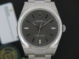 Rolex Oyster Perpetual Dark Rhodium NEW 114300