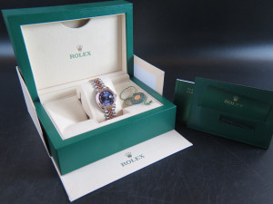 Rolex Datejust 31 Everose/Steel Aubergine Diamond Dial 278271