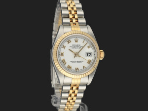 Rolex Lady-Datejust 26 Gold/Steel White Roman Dial 79173