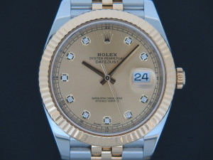 Rolex Datejust 41 Gold/Steel Champagne Diamond Dial 126333
