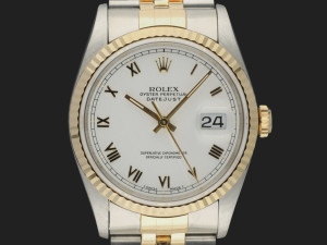 Rolex Datejust Gold/Steel White Roman Dial 16233