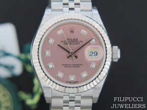 Rolex Datejust 28mm Pink Diamonds NEW 279174  
