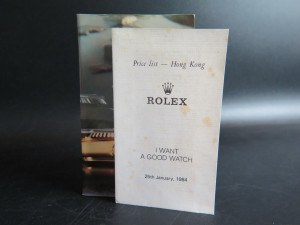 Rolex Model Brochure / Booklet with Price List 1984