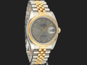 Rolex Datejust Gold/Steel Grey Roman Dial 116233