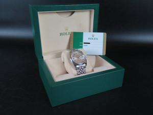 Rolex Datejust Silver Decorated Arab/Blue Dial 116200