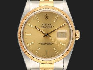 Rolex Datejust Gold/Steel Champagne Dial 16233