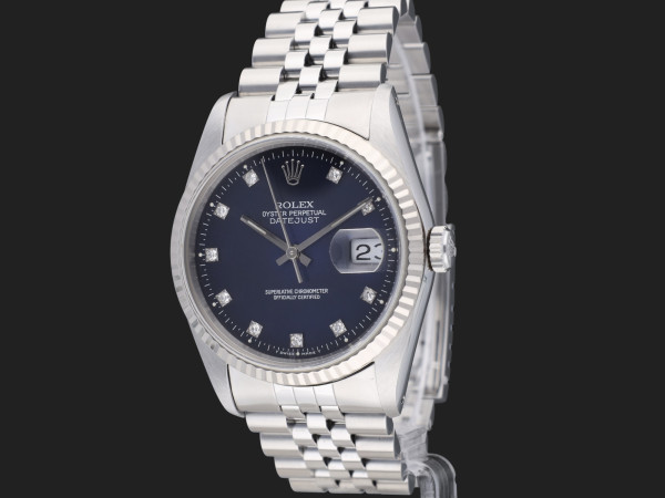 Rolex - Datejust Blue Vignette Diamond Dial 16234