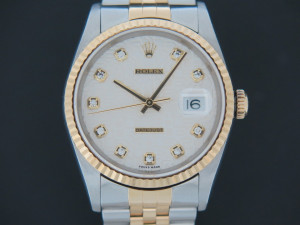 Rolex Datejust Gold/Steel Silver Jubilee Diamond Dial 16233