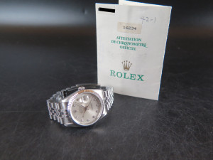 Rolex Datejust Silver Diamond Dial 16234 