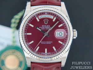 Rolex Day-Date White Gold Cherry Dial NEW 118139   