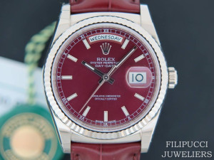 Rolex Day-Date White Gold Cherry Dial  NEW 118139   