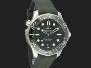 Omega Seamaster Diver 300M Co-Axial Master Chronometer Green Dial 21032422010001 NEW