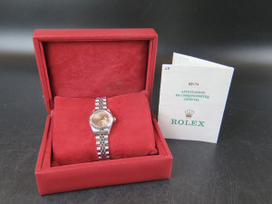 Rolex Lady Datejust Pink Roman Dial 69174