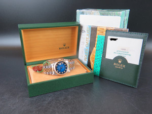 Rolex Datejust Gold/Steel Blue Vignette Diamond Dial 16233