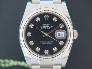Rolex Oyster Perpetual Datejust Black Diamond Dial NEW  
