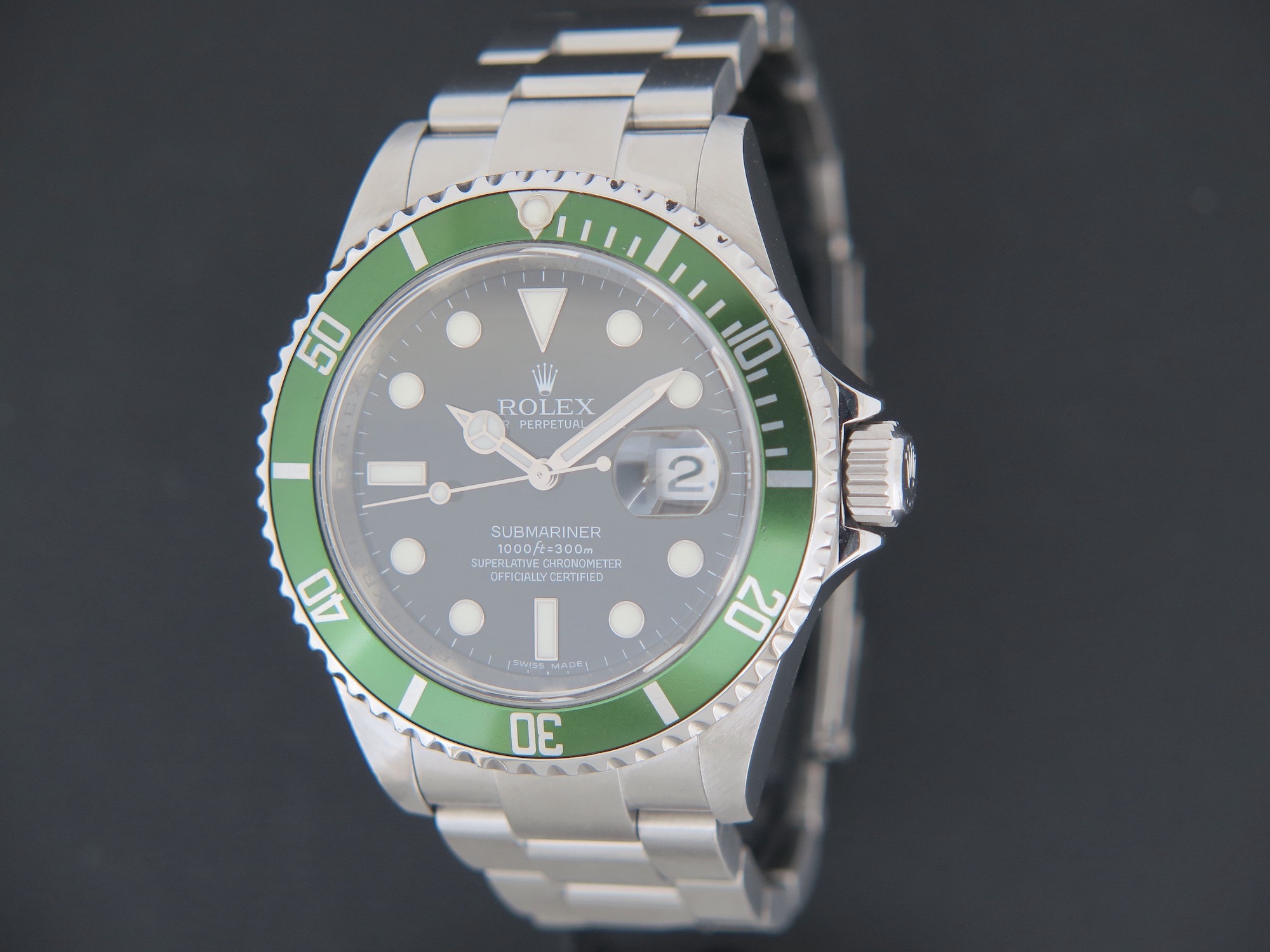 Rolex Submariner Date 16610LV M Serial Rehaut Watches Filipucci Juweliers