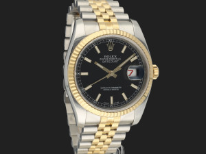 Rolex Datejust 36 Gold/Steel Black Dial 116233