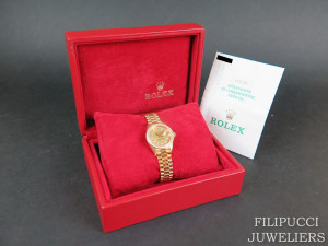 Rolex  Datejust Yellow Gold Diamond bezel & Champagne Diamond Dial 69138