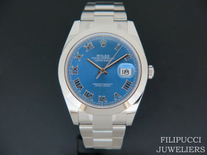 Rolex Datejust 41 Blue Roman  Dial  126300  NEW  With Stickers