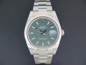 Rolex Datejust 41 Mint Green Motif Dial 126334 NEW 