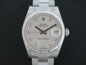 Rolex Datejust Silver Diamonds 178274 NEW