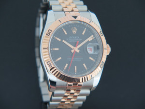 Rolex Datejust Turn-O-Graph Rose Gold/Steel Black Dial 116261