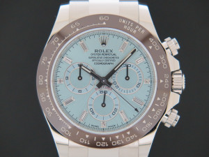 Rolex Daytona Platinum Ice Blue Baguette Dial 116506