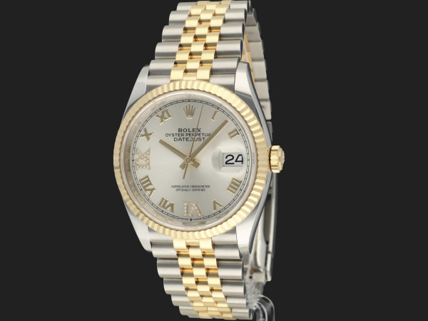 Rolex - Datejust Gold/Steel Silver Diamond Dial 126233