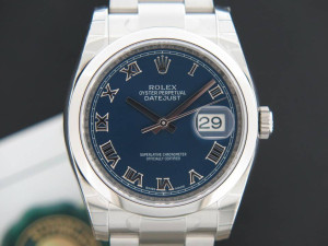 Rolex Datejust Blue Roman Dial NEW 116200 