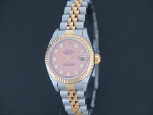 Rolex Lady-Datejust Gold/Steel Pink Coral Dial 79173
