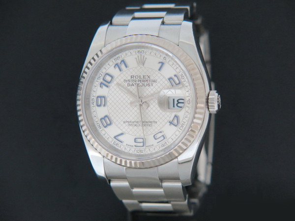 Rolex - Datejust Silver Decorated Arab/Blue Dial 116234 