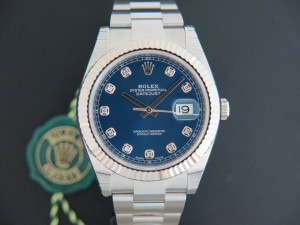 Rolex Datejust 41 Blue Diamond Dial 126334 NEW