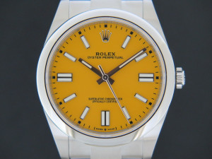 Rolex Oyster Perpetual 41 Yellow Dial 124300 NEW 
