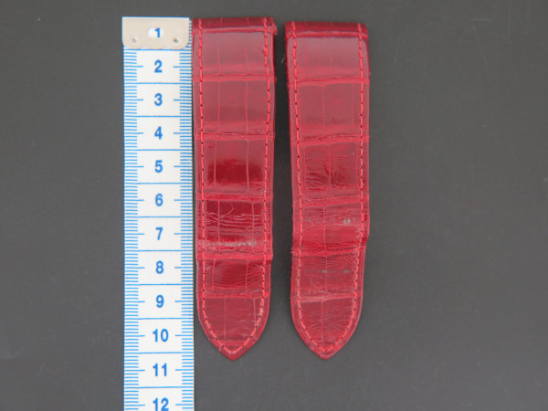 Cartier - Red Alligator Leather Strap 24,5 mm for Santos 100