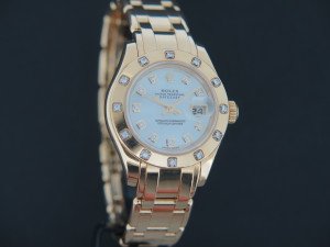 Rolex Lady-Datejust Pearlmaster Yellow Gold MOP Diamond Dial 80318