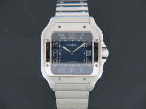 Cartier Santos Large Date Steel Blue Dial WSSA0030 / 4072