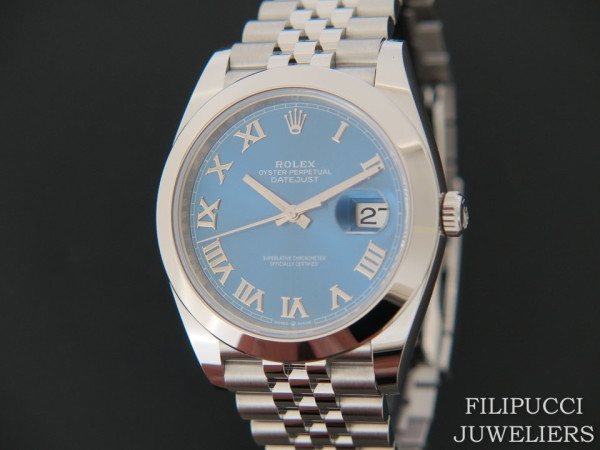 Rolex - Datejust 41 Blue Roman  Dial  126300  NEW 