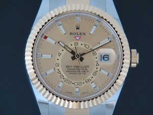 Rolex Sky-Dweller Gold/Steel Champagne 326933 NEW 