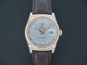 Rolex Day-Date Everose Silver Dial 118135