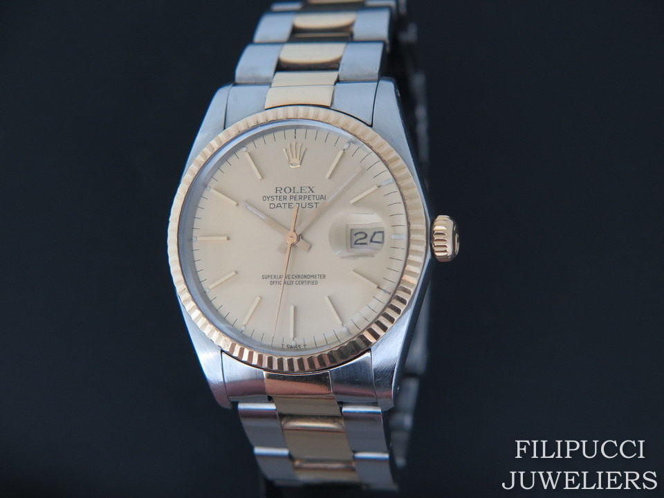 Rolex Datejust 16013 Champagne Dial Uhren Filipucci Juwelers