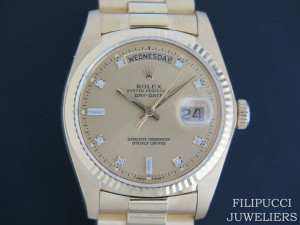 Rolex Day-Date Yellow Gold Diamond Dial 18038   