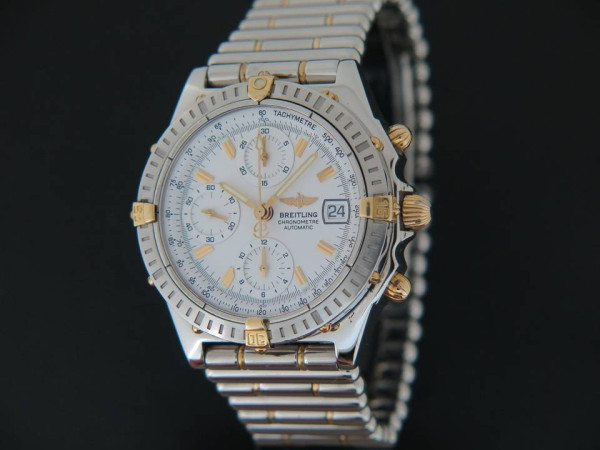 Breitling - Chronomat White Dial B13352  Gold/Steel